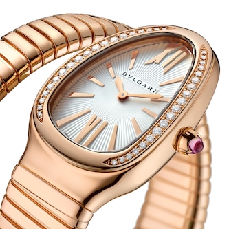 Bvlgari 18k Rose Gold Serpenti Tubogas 35mm White Dial Diamond Ladies Watch Bvlgari 18k Rose Gold Serpenti Tubogas 35mm White Dial Diamond Ladies Watch