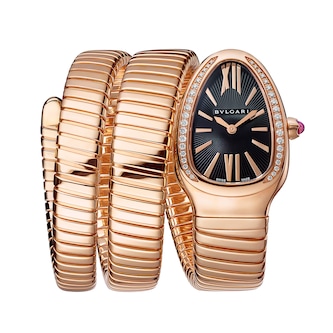 Bvlgari Serpenti Tubogas 35mm Black Dial 18k Rose Gold Bracelet Ladies Watch Bvlgari Serpenti Tubogas 35mm Black Dial 18k Rose Gold Bracelet Ladies Watch