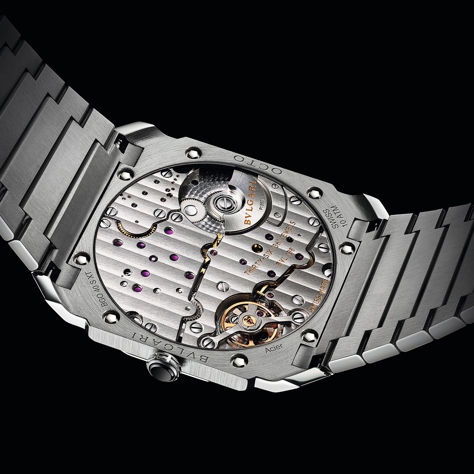 Bvlgari Stainless Steel Octo Finissimo 40mm Black Dial Automatic Mens Watch
