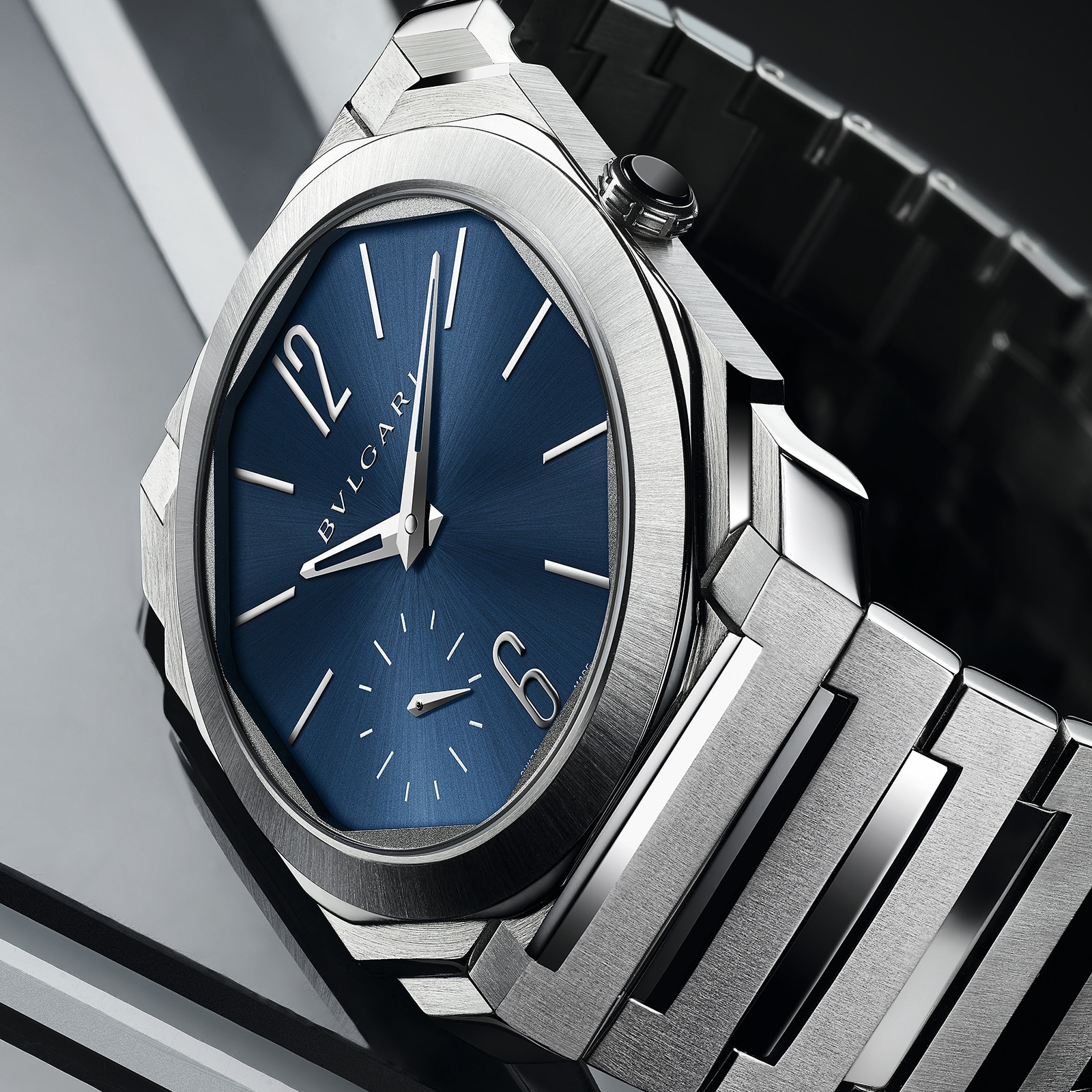 Bvlgari Stainless Steel Octo Finissimo 40mm Blue Dial Automatic Mens Watch