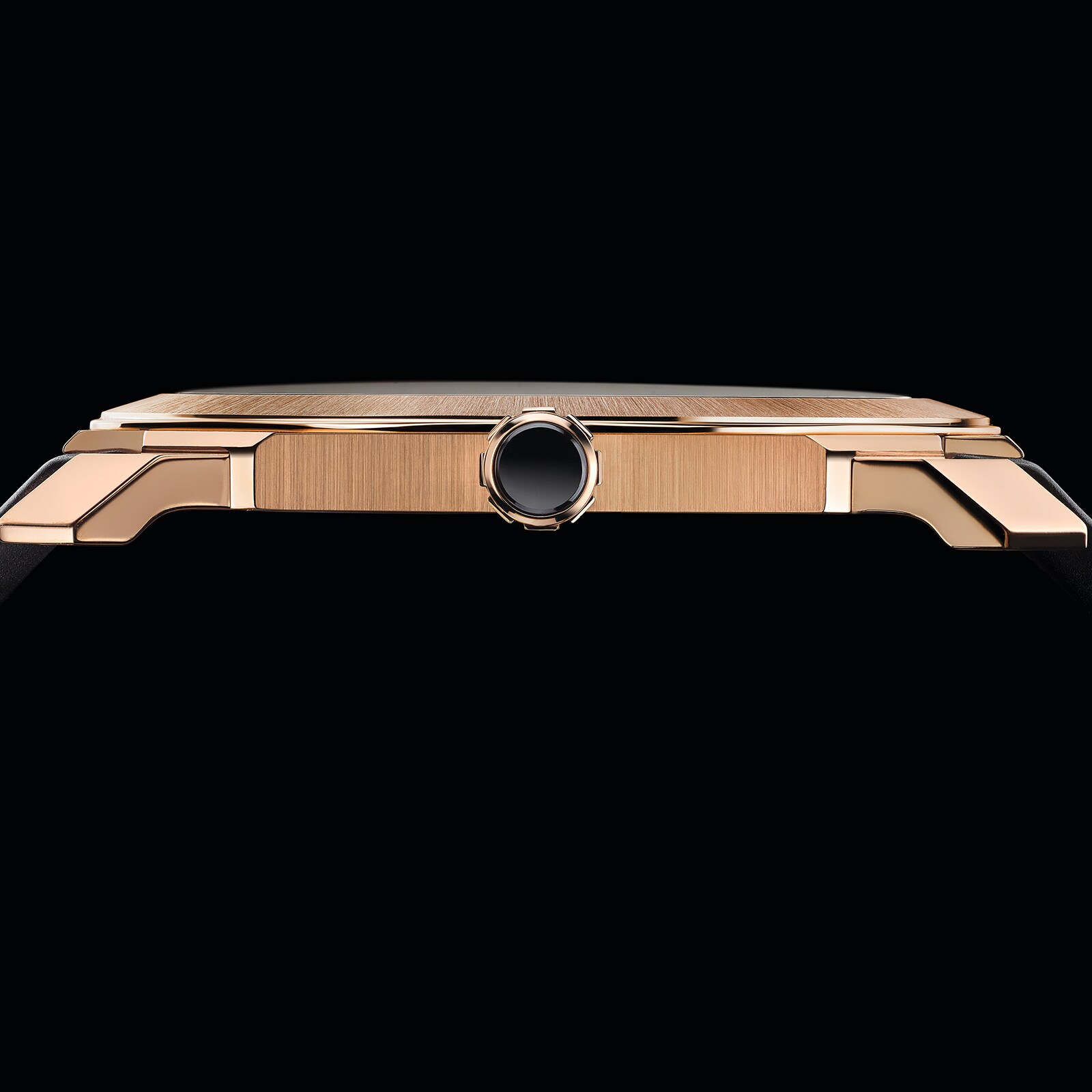 Bvlgari 18k Rose Gold Octo Finissimo 40mm Black Dial Automatic Aligator Leather Strap Mens Watch