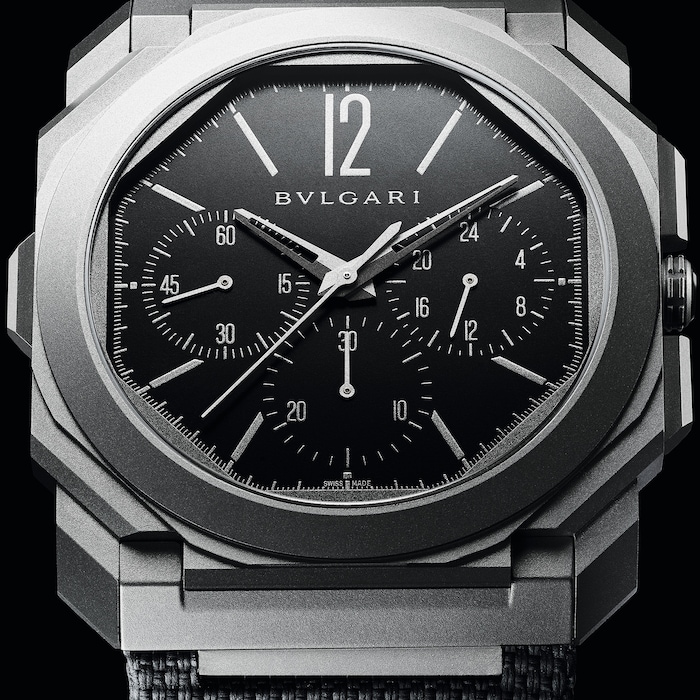 Bvlgari Titanium Octo Finissimo 42mm Black Dial Chronograph Gents Watch