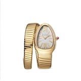 BVLGARI 18k Yellow Gold Serpenti Tubogas 35mm Silver Dial Ladies Watch