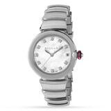 Bvlgari LVCEA 33mm White Mother of Pearl Dial Stainless Steel Strap Ladies Watch