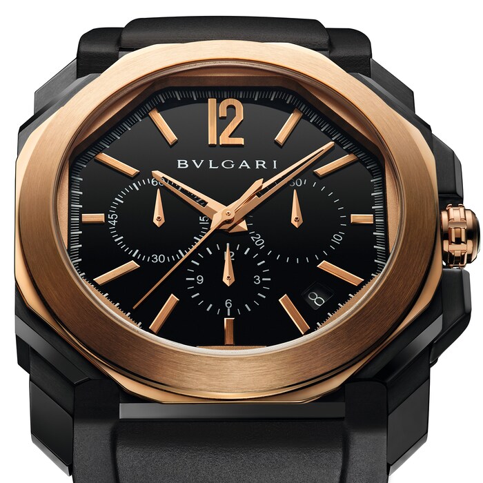 Bvlgari LVCEA Tubogas Black Lacquered Diamond Dial Automatic