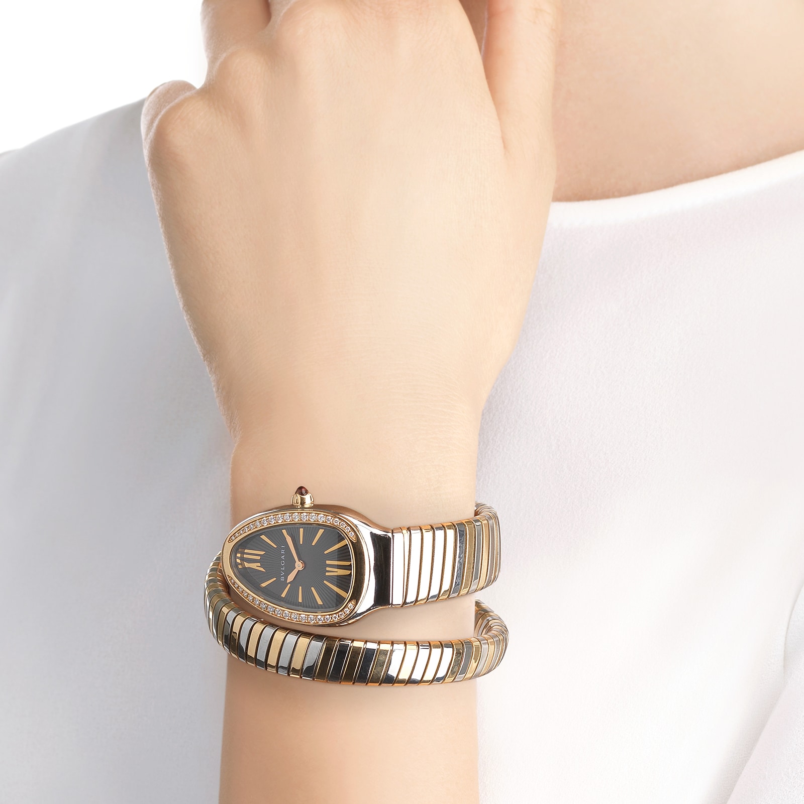 Bvlgari serpenti discount watch silver