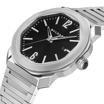 Bvlgari Stainless Steel Octo Roma 41mm Black Dial Automatic Mens Watch Bvlgari Stainless Steel Octo Roma 41mm Black Dial Automatic Mens Watch