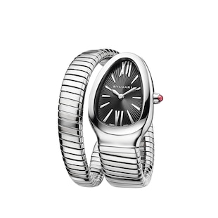 Bvlgari Stainless Steel Serpenti Tubogas 35mm Black Dial Ladies Watch