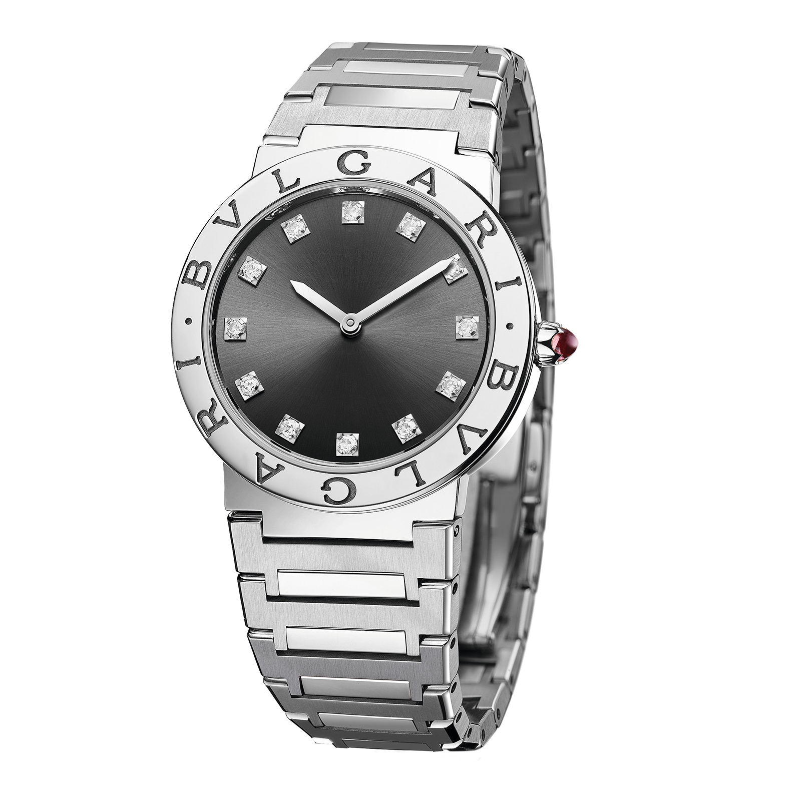 Bvlgari Stainless Steel Bvlgari Bvlgari 33mm Black Diamond Dot Dial Ladies Watch