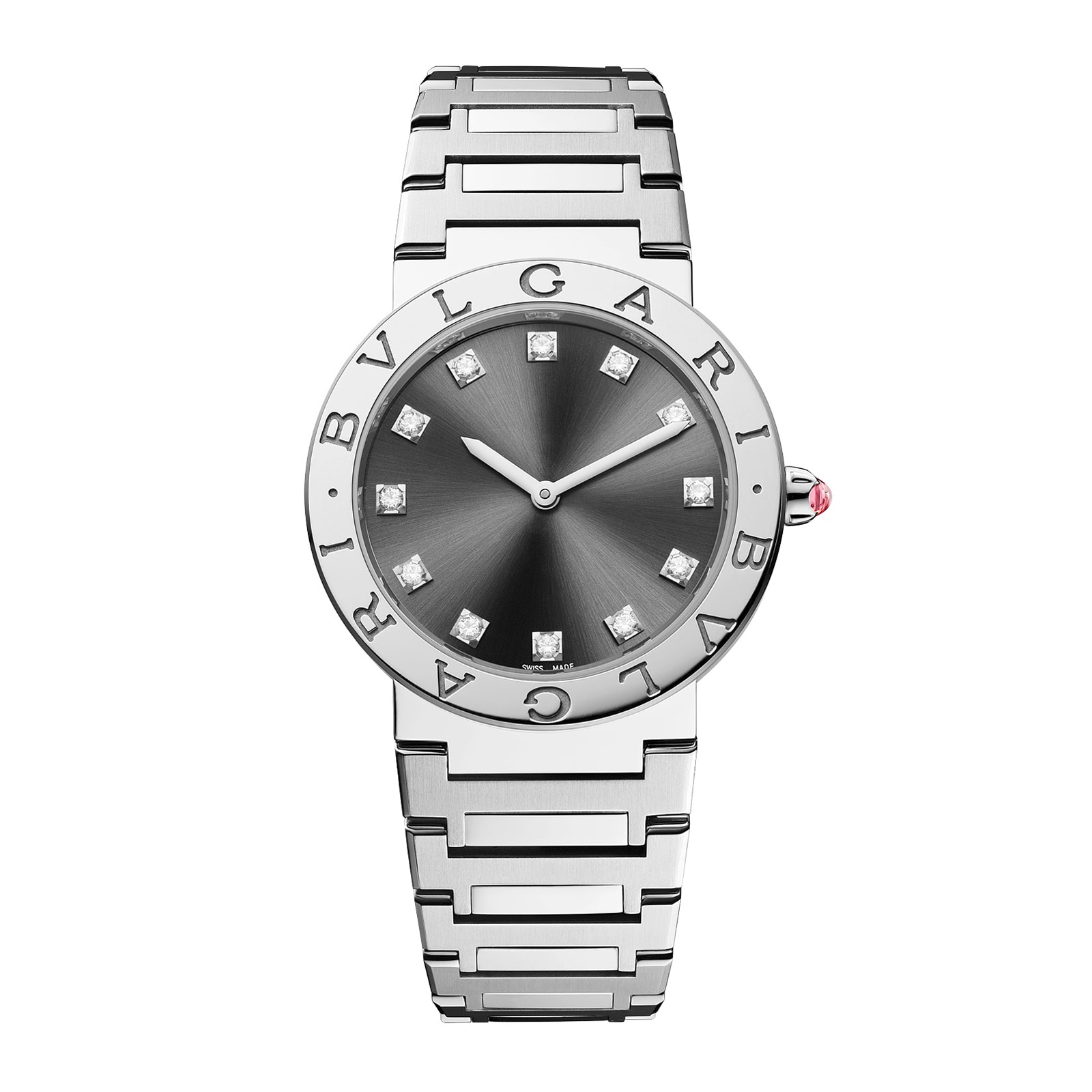 Bvlgari Stainless Steel Bvlgari Bvlgari 33mm Black Diamond Dot Dial Ladies Watch