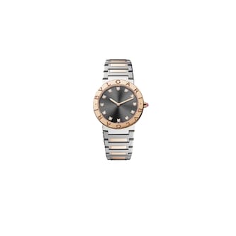 Bvlgari Stainless Steel & 18K Rose Gold BVLGARI BVLGARI Diamond Watch