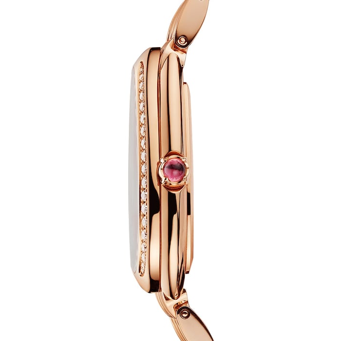 Bvlgari 18k Rose Gold Serpenti Seduttori 33m Black Dial Diamond Ladies Watch