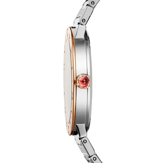 Bvlgari Bvlgari Bvlgari 33mm Grey Diamond Dot Dial Ladies Watch - Stainless Steel and 18k Rose Gold