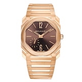 Bvlgari 18k Rose Gold Octo Finissimo 40mm Brown Dial Automatic Gents Watch