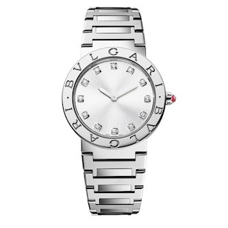 Bvlgari Stainless Steel Bvlgari Bvlgari 33mm Silver Diamond Dot Dial Watch Bvlgari Stainless Steel Bvlgari Bvlgari 33mm Silver Diamond Dot Dial Watch