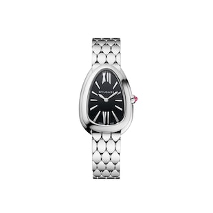 Bvlgari Stainless Steel Serpenti Seduttori 33mm Black Dial Ladies Watch