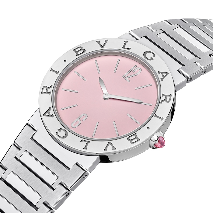 Bvlgari Stainless Steel Bvlgari Bvlgari 33mm Pink Dial Ladies Watch