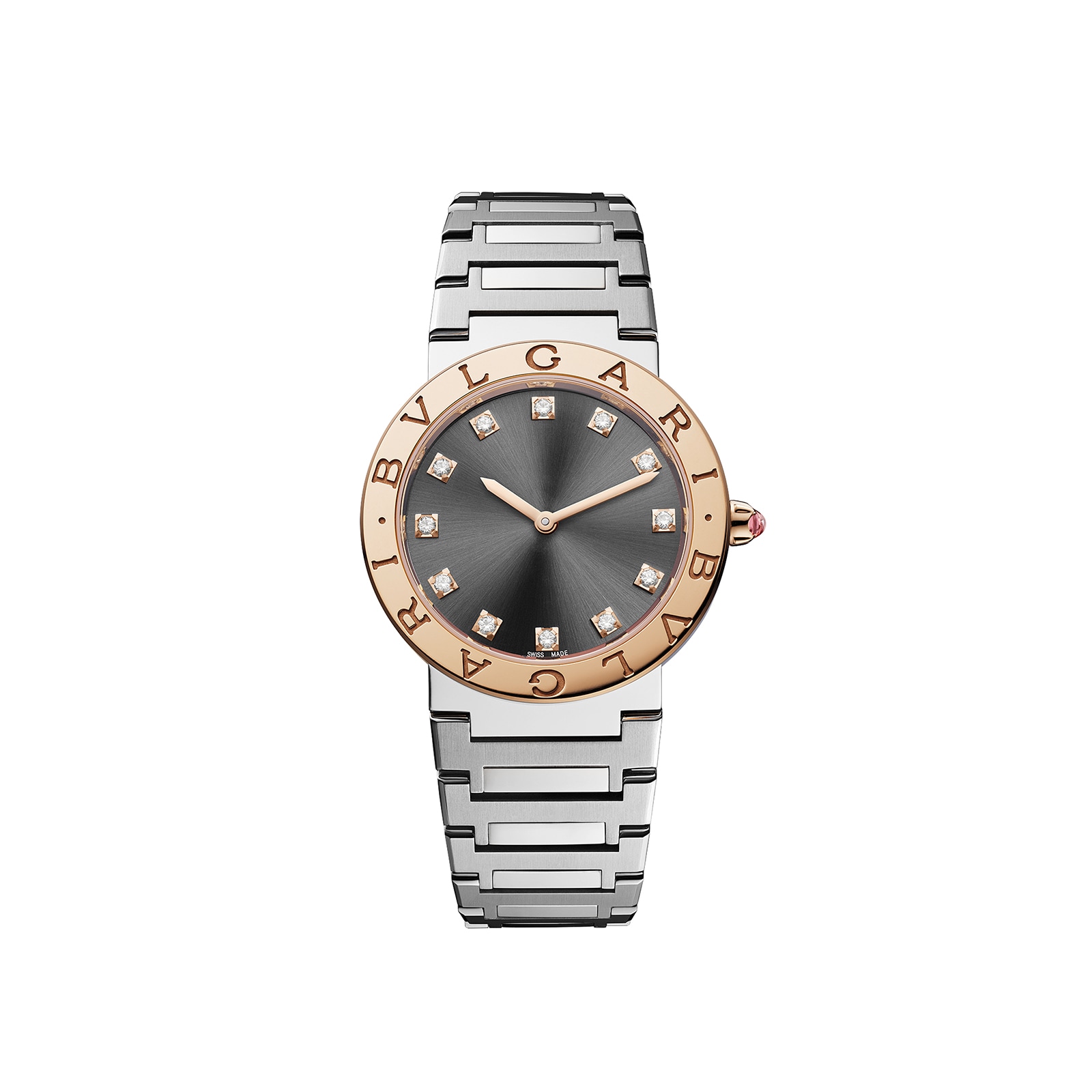 Bvlgari Stainless Steel and 18k Rose Gold Bvlgari Bvlgari 33mm Black Dial Ladies Watch Bvlgari Stainless Steel and 18k Rose Gold Bvlgari Bvlgari 33mm Black Dial Ladies Watch