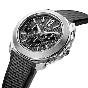 Bvlgari Stainless Steel Octo Roma 42mm Black Dial Auto Gents Interchangable Strap Chrono Watch