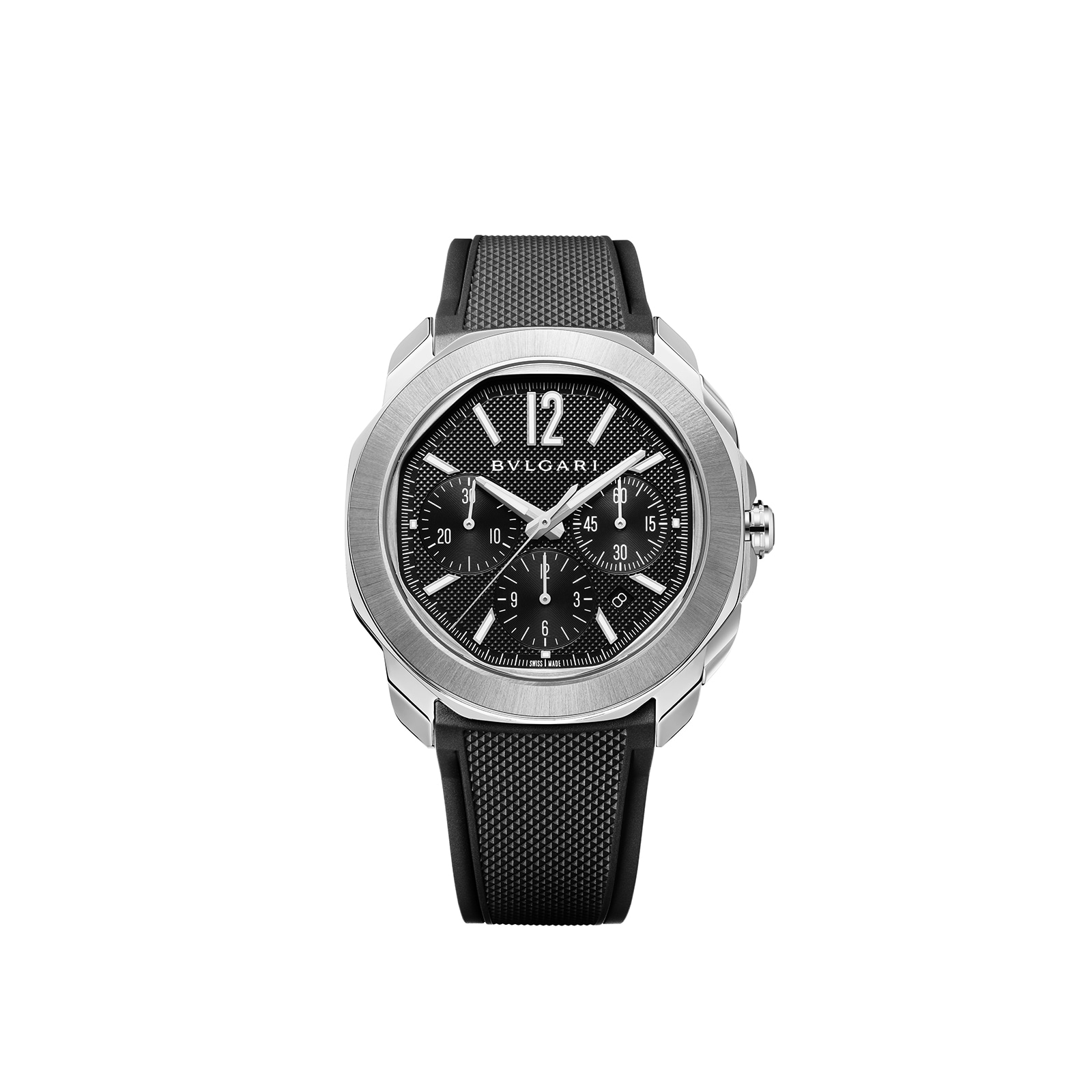 Bvlgari Stainless Steel Octo Roma 42mm Black Dial Auto Gents Interchangable Strap Chrono Watch Bvlgari Stainless Steel Octo Roma 42mm Black Dial Auto Gents Interchangable Strap Chrono Watch