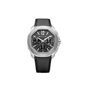 Bvlgari Stainless Steel Octo Roma 42mm Black Dial Auto Gents Interchangable Strap Chrono Watch