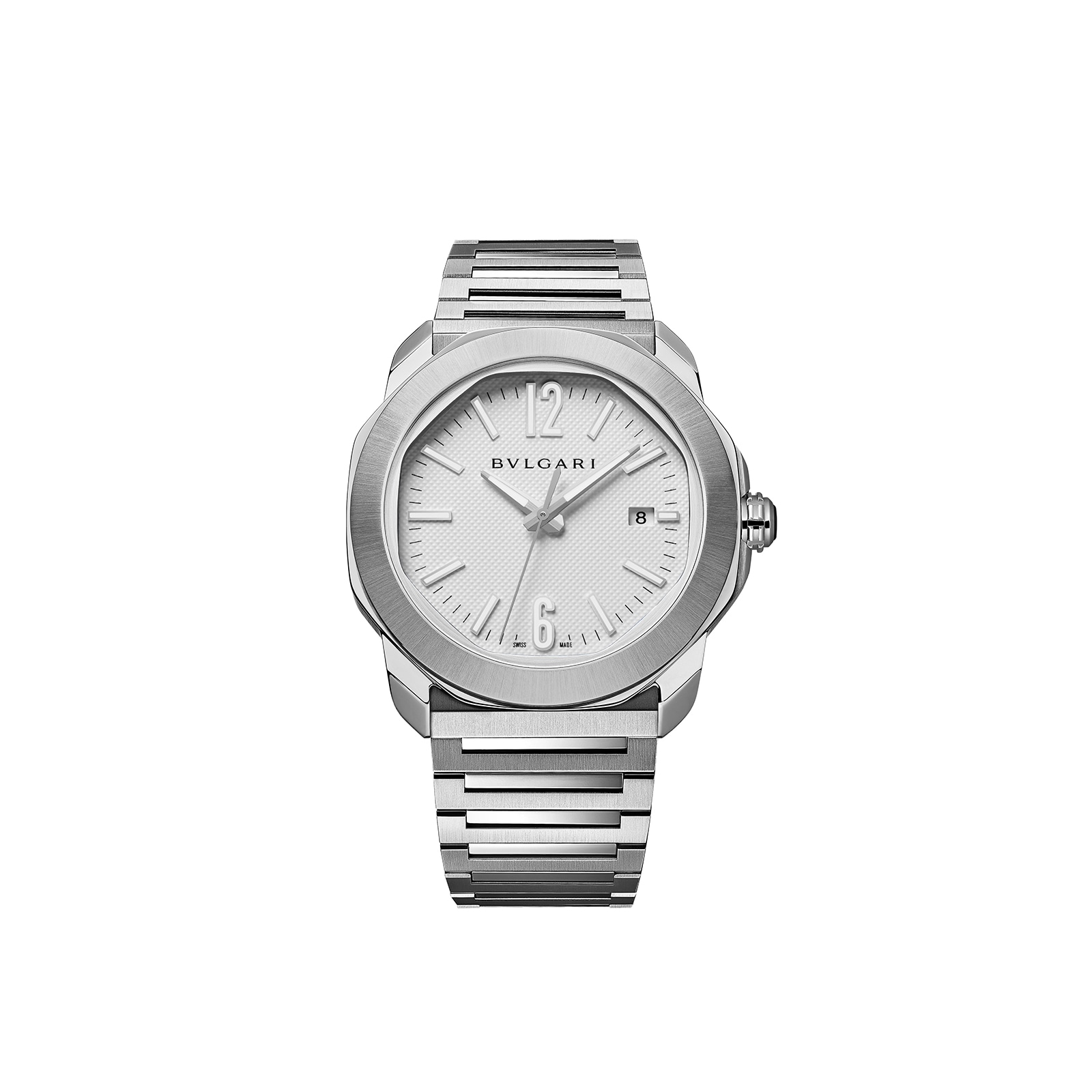 Bvlgari Stainless Steel Octo Roma 41mm White Dial Auto Gents Interchangable Strap Watch Bvlgari Stainless Steel Octo Roma 41mm White Dial Auto Gents Interchangable Strap Watch