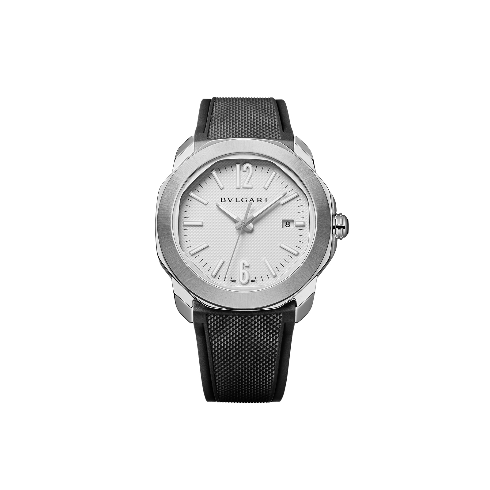 Bvlgari Stainless Steel Octo Roma 41mm White Dial Auto Gents Interchangable Strap Watch Bvlgari Stainless Steel Octo Roma 41mm White Dial Auto Gents Interchangable Strap Watch