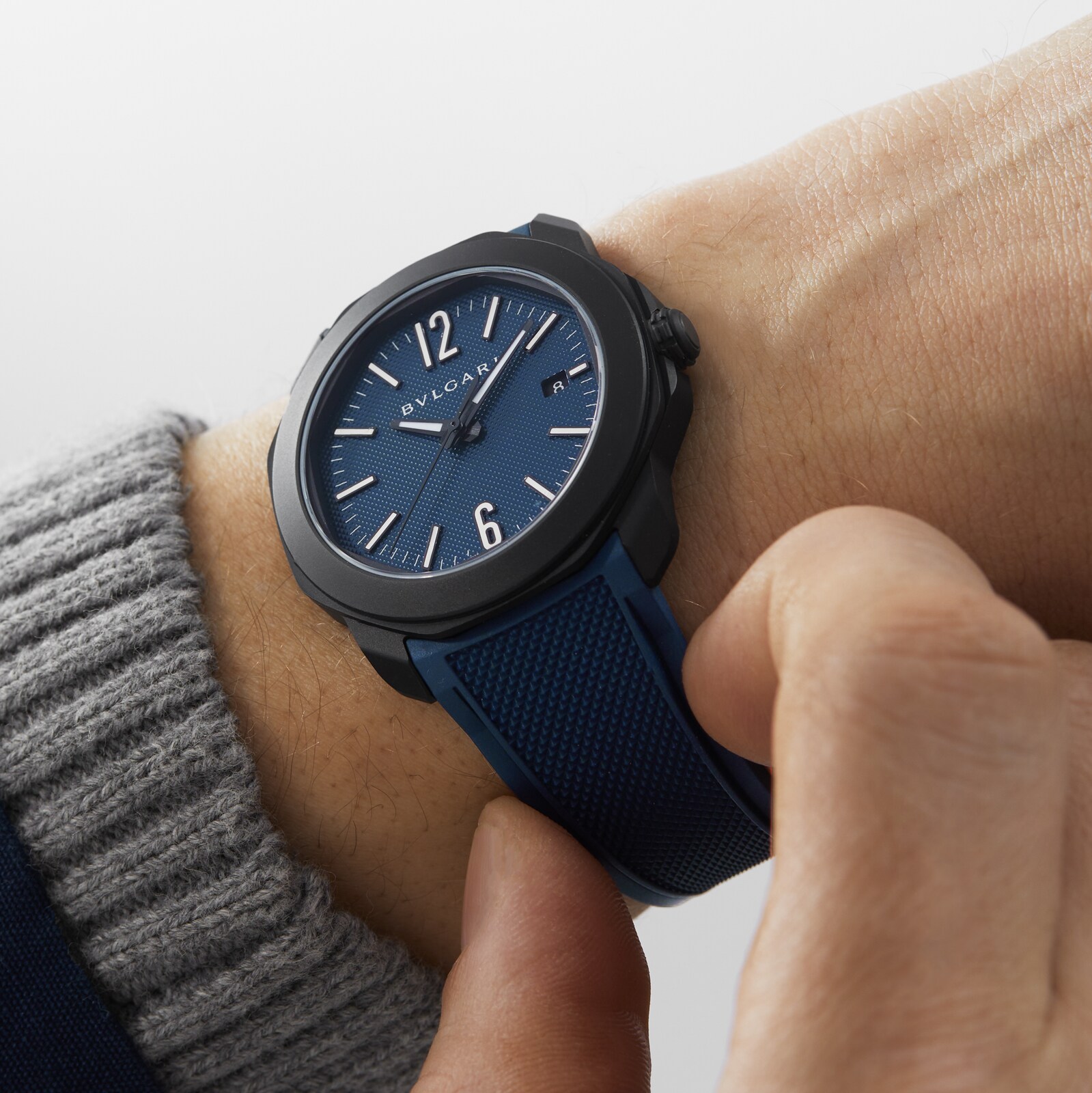 Bvlgari Octo Roma 41mm Limited Edition Watches Of Switzerland Group Centenary Mens Watch Blue