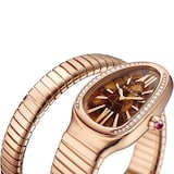 Bvlgari 18ct Rose Gold Serpenti Tubogas Diamond Ladies Watch