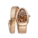 Bvlgari 18ct Rose Gold Serpenti Tubogas Diamond Ladies Watch