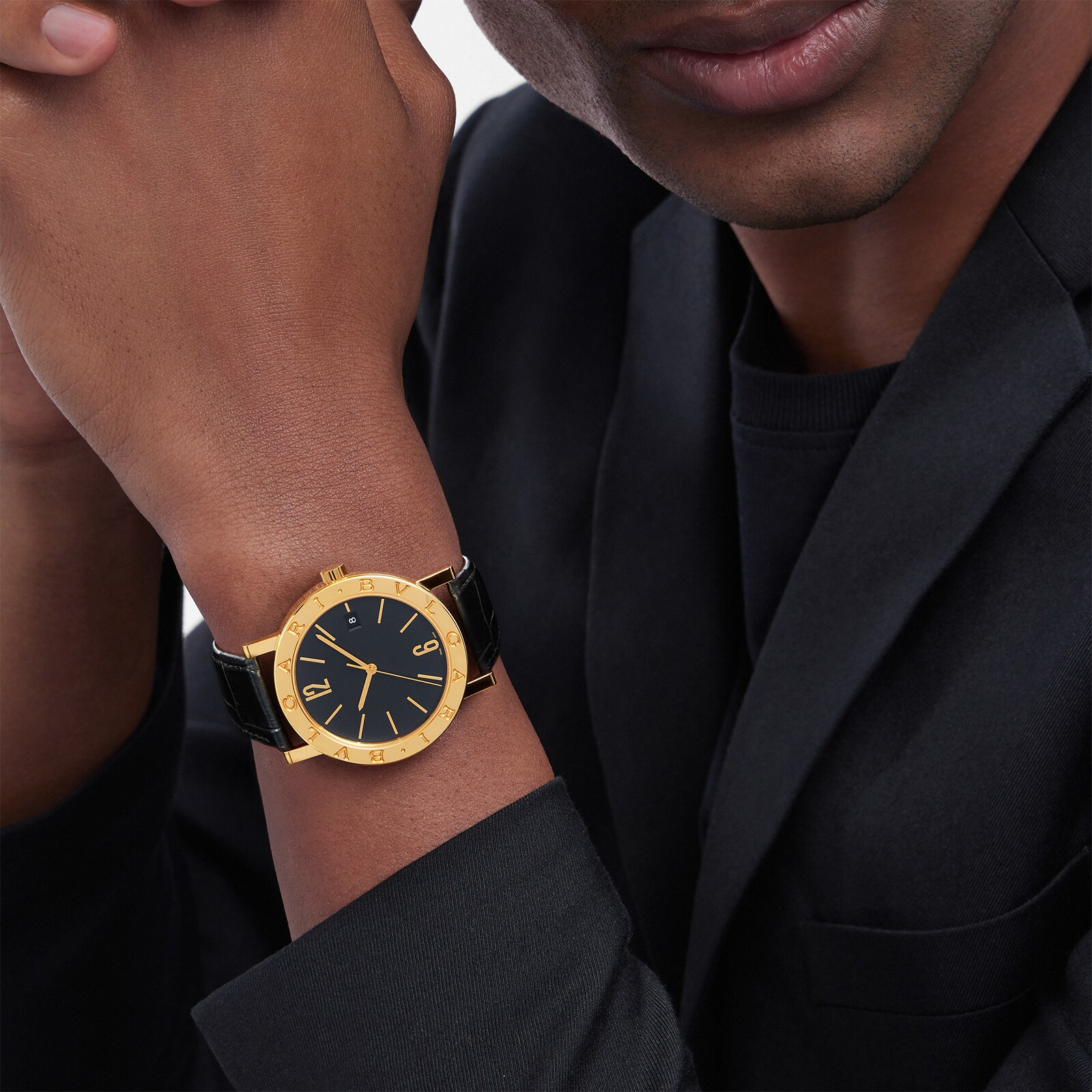 Bvlgari 18K Yellow Gold BVLGARI BVLGARI Double Logo Mens Watch
