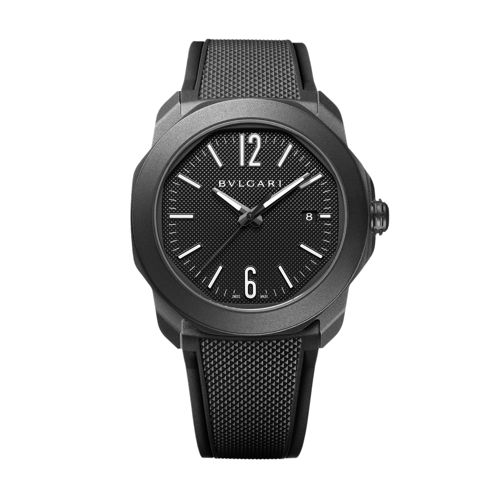 Bvlgari Black Stainless Steel Octo Roma Automatic Mens Watch Bvlgari Black Stainless Steel Octo Roma Automatic Mens Watch