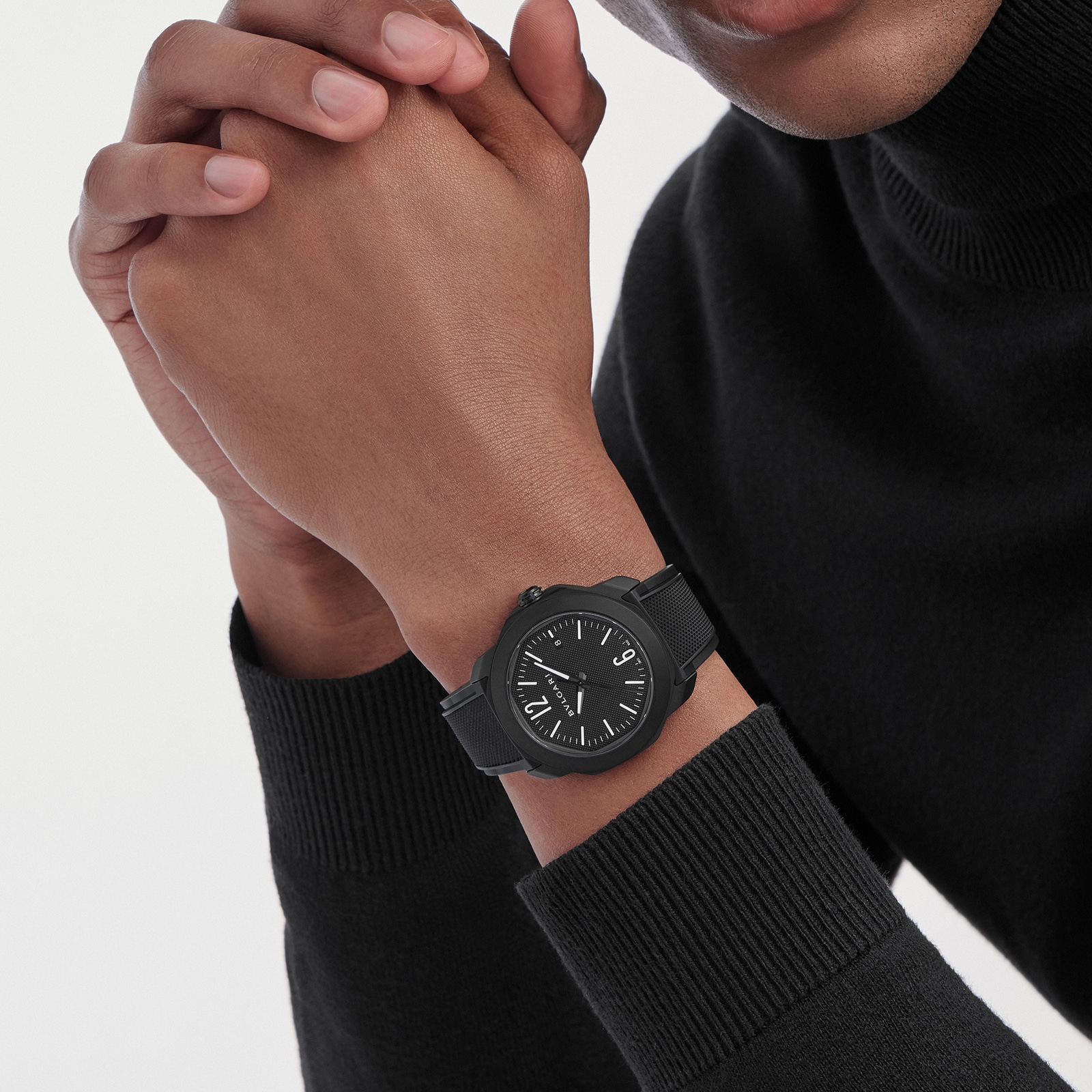 Bvlgari Black Stainless Steel Octo Roma Automatic Mens Watch