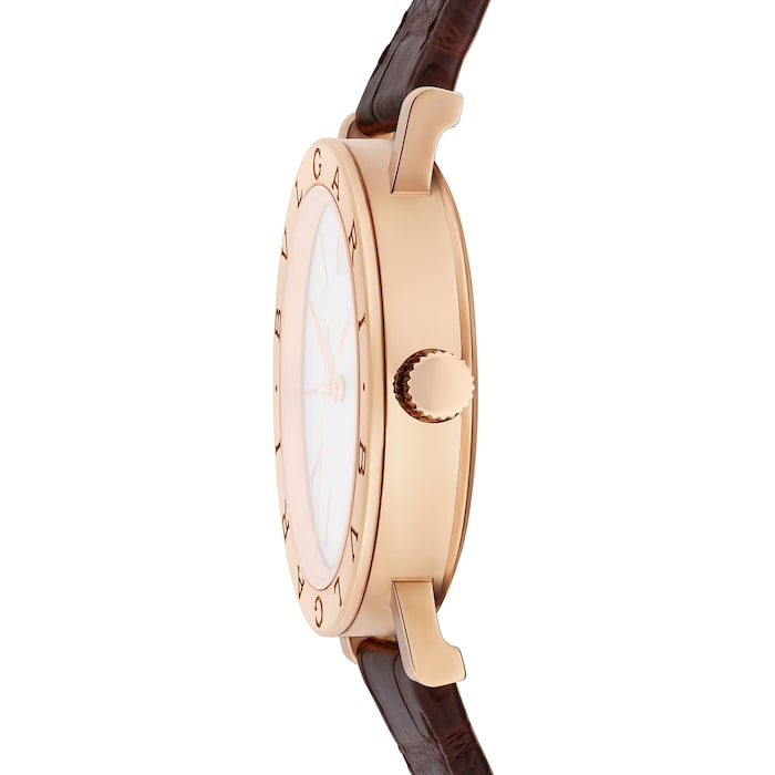 Bvlgari 18K Rose Gold BVLGARI BVLGARI Double Logo Mens Watch