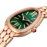 Bvlgari 18K Rose Gold Serpenti Seduttori Diamond & Malachite Watch