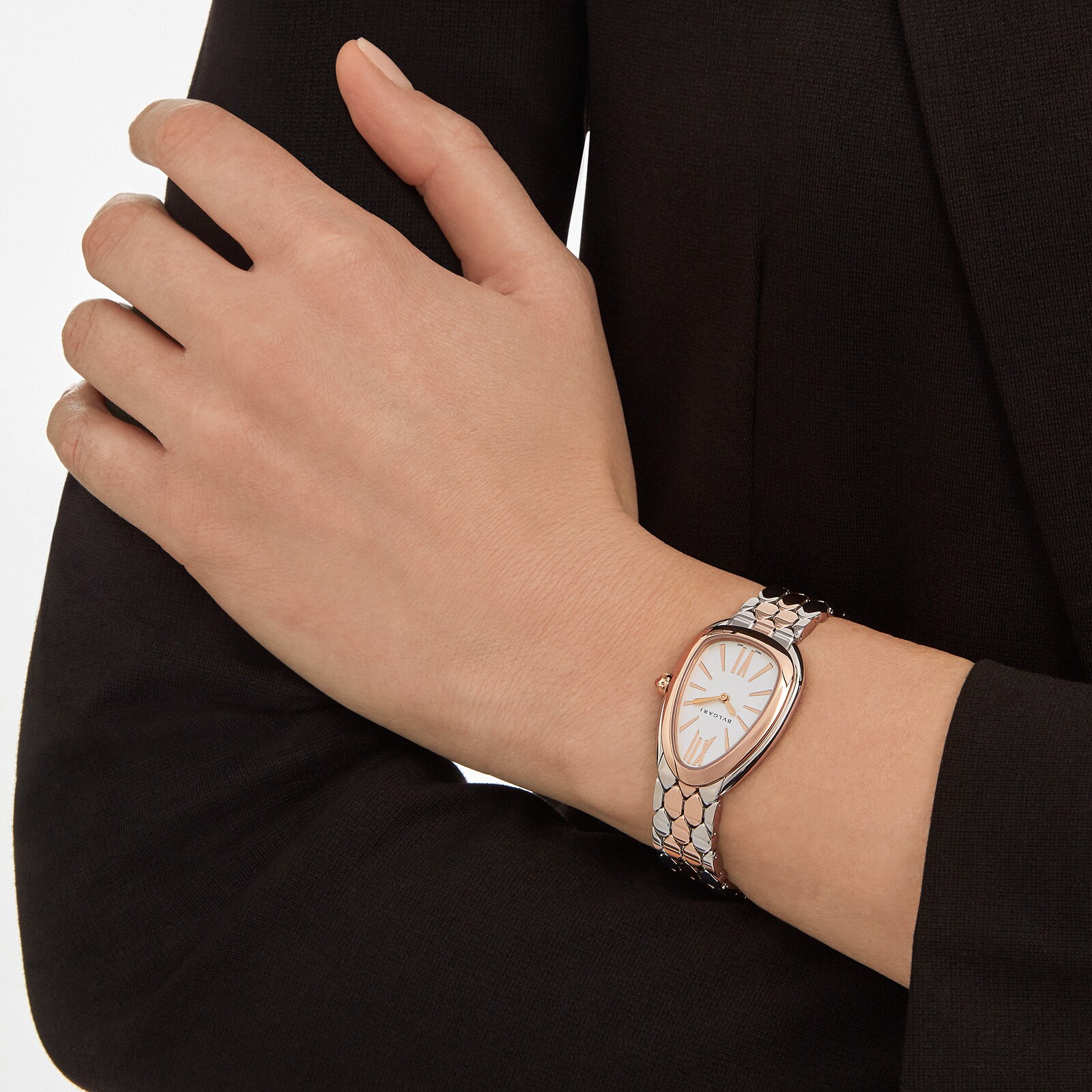 Bvlgari Stainless Steel & 18K Rose Gold Serpenti Seduttori Watch