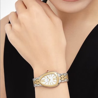 Bvlgari Stainless Steel & 18K Yellow Gold Serpenti Seduttori Watch