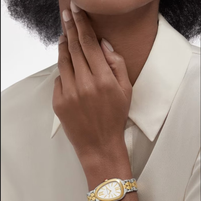 Bvlgari Stainless Steel & 18K Yellow Gold Serpenti Seduttori Watch