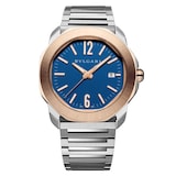 BVLGARI Octo Roma 41mm Mens Watch Blue 18ct Rose Gold