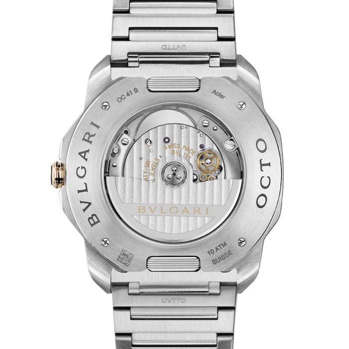 BVLGARI Octo Roma 41mm Mens Watch Blue 18ct Rose Gold