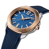 BVLGARI Octo Roma 41mm Mens Watch Blue 18ct Rose Gold