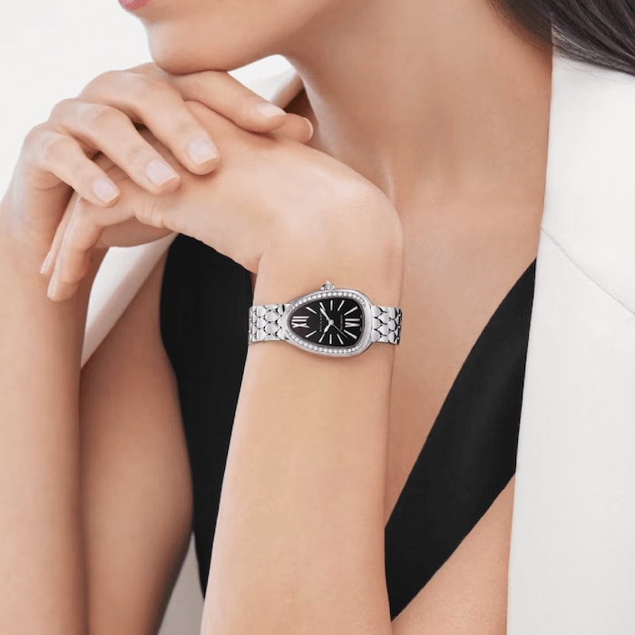 BVLGARI Serpenti Seduttori Automatic 34mm Ladies Watch Black