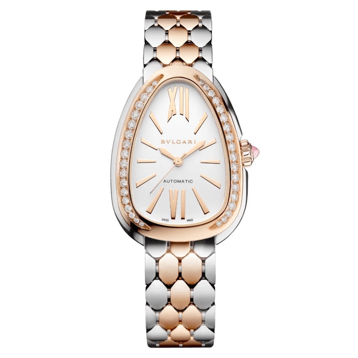 BVLGARI Serpenti Seduttori Automatic 34mm Ladies Watch Stainless Steel and 18ct Rose Gold