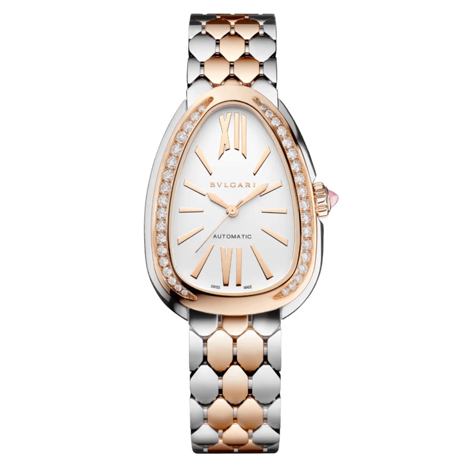 BVLGARI Serpenti Seduttori Automatic 34mm Ladies Watch Stainless Steel and 18ct Rose Gold