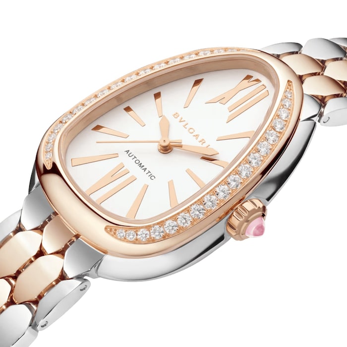 BVLGARI Serpenti Seduttori Automatic 34mm Ladies Watch Stainless Steel and 18ct Rose Gold