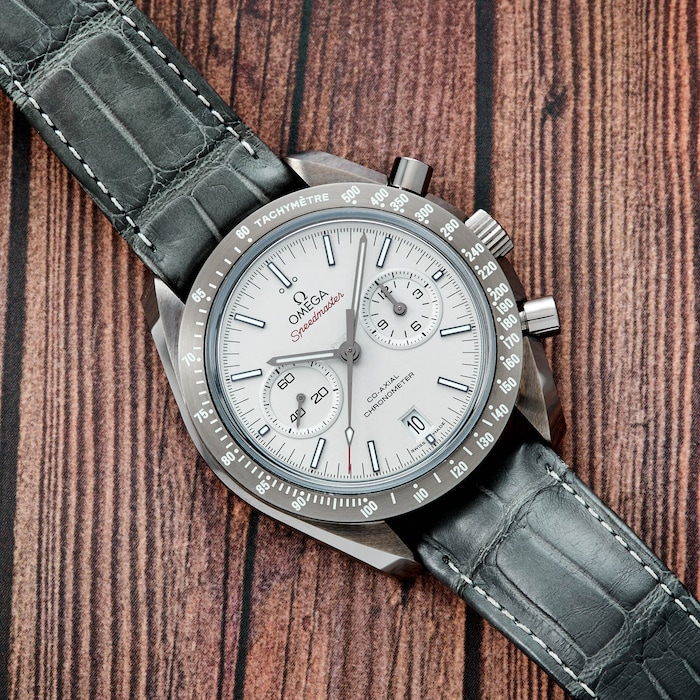 Pre-Owned Omega by Analog Shift Pre- Owned Speedmaster Co-Axial 'Grey Side Of The Moon' Chronograph