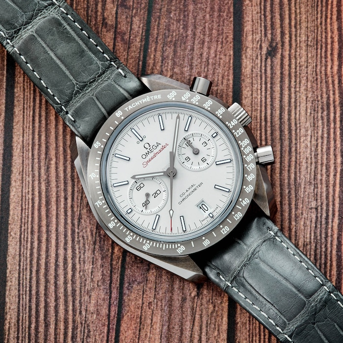 Pre-Owned Omega by Analog Shift Pre- Owned Omega Speedmaster Co-Axial 'Grey Side Of The Moon' Chronograph