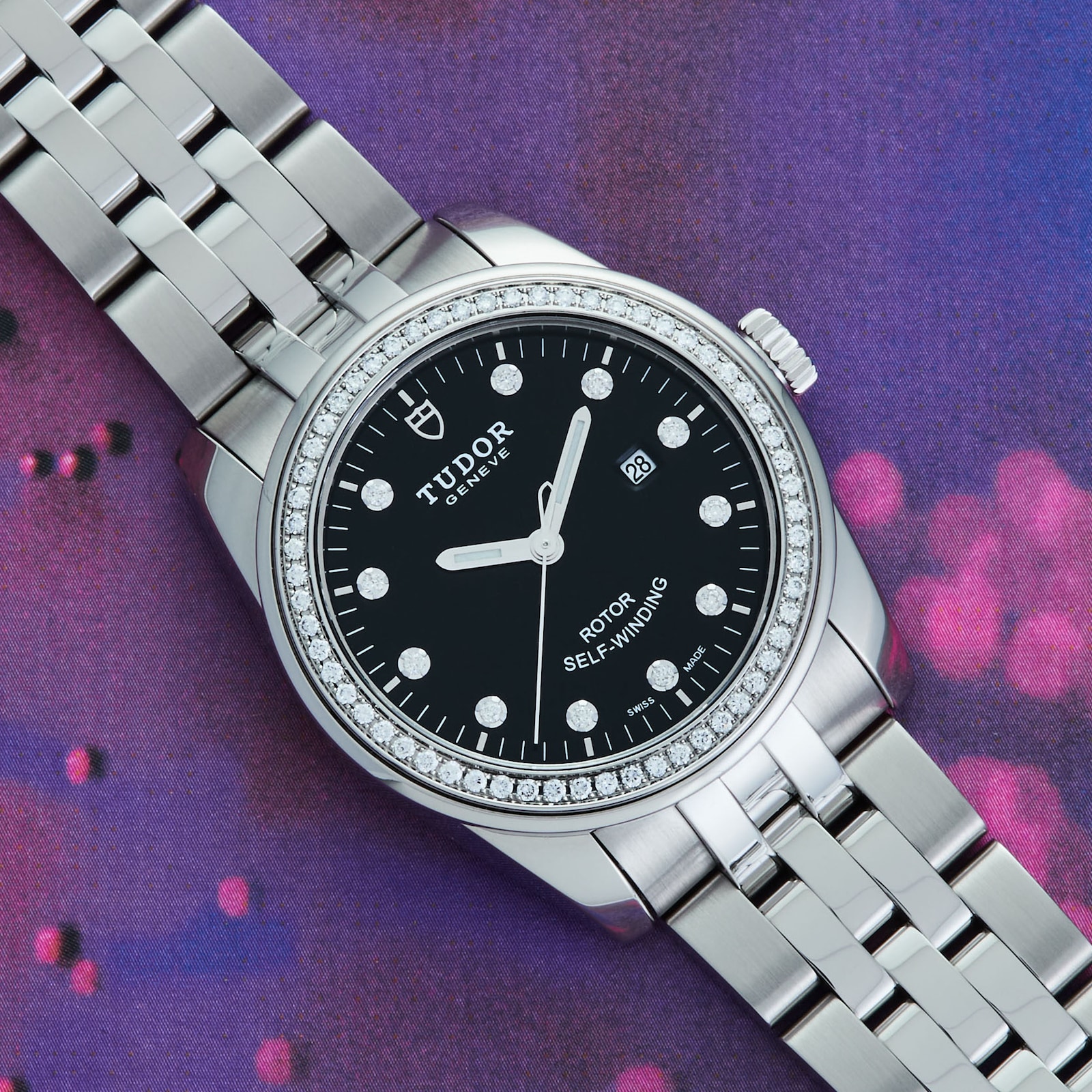 Pre-Owned Tudor by Analog Shift Ladies Glamour Date 31 Diamond Dial & Bezel
