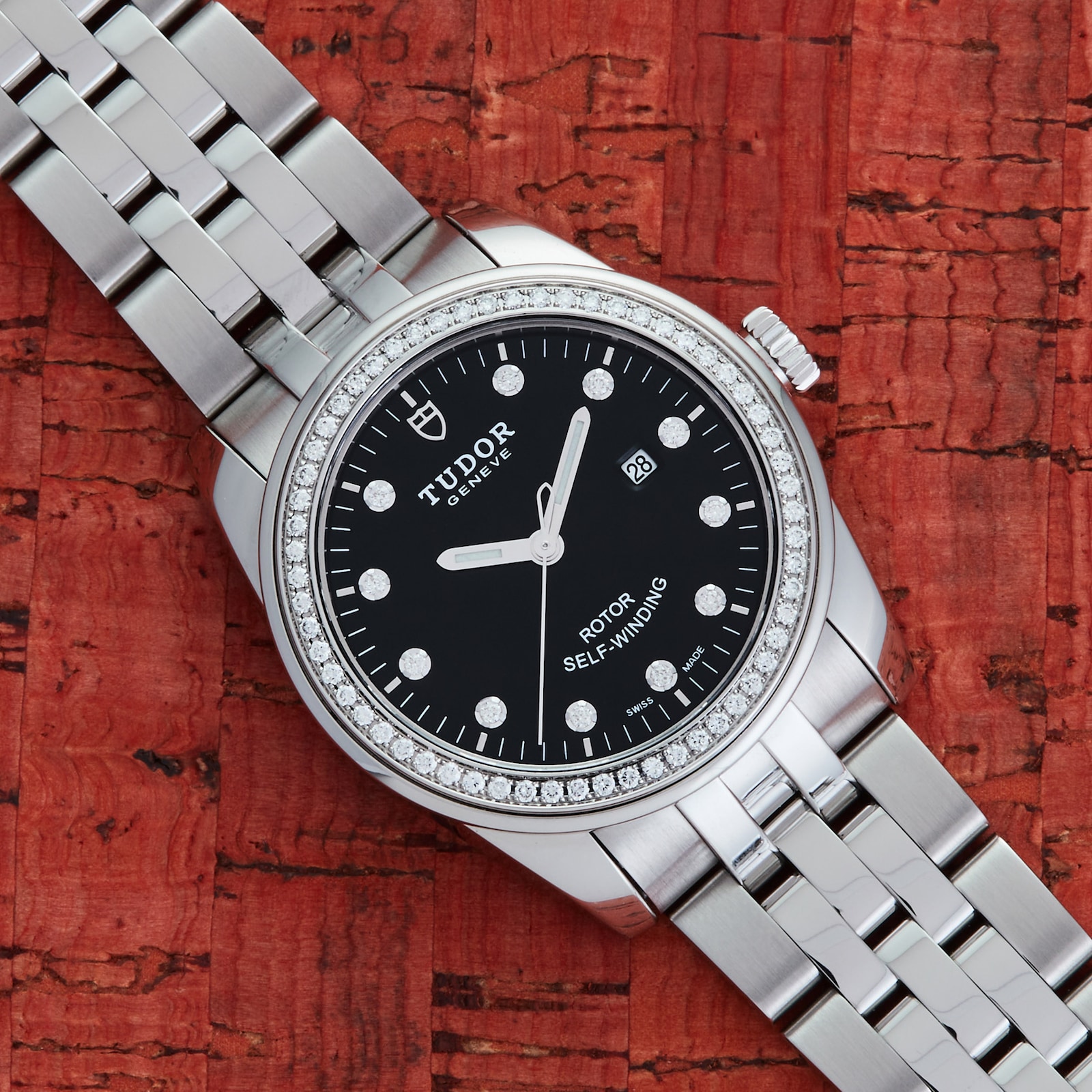 Pre-Owned Tudor by Analog Shift Ladies Glamour Date 31 Diamond Dial & Bezel