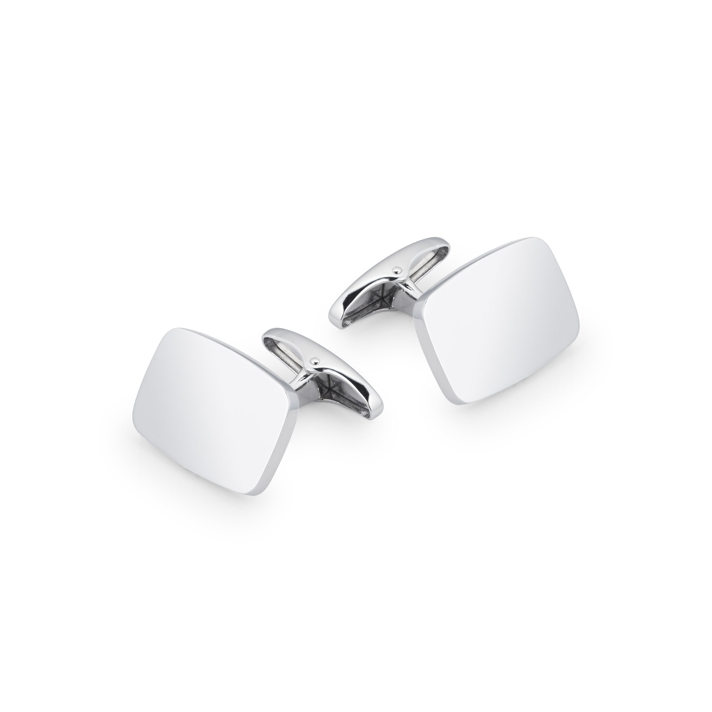 Sterling Silver Plain Cushion Cufflinks